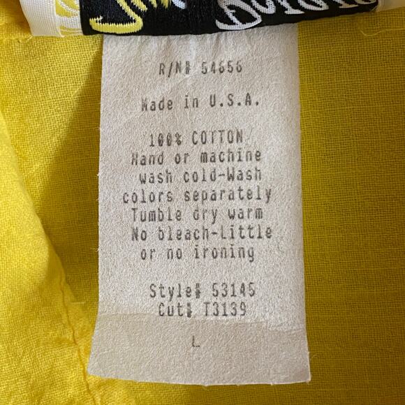 Vtg 80s 90s Two Potato Button Down Tie Back Short Sleeve Maxi Dress L Yellow NOS - Picture 16 of 16